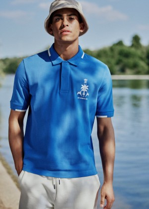 Camisa Polo Ben Sherman B by Ben Sherman Sports Club Embroidered Azules | 982-MPWLQT