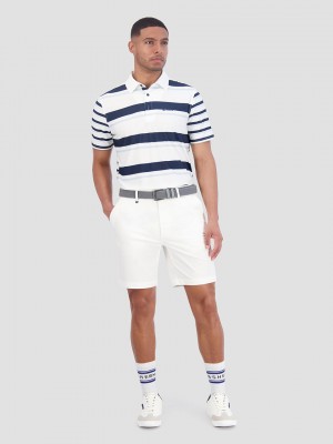 Camisa Polo Ben Sherman Mixed Mod Stripes Tech Jersey Sports Fit Azules | 129-IOXUBL