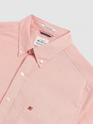 Camisas Ben Sherman Beatnik Wash Long-Sleeve Naranjas | 541-LGZFNH