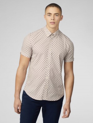 Camisas Ben Sherman Block Geo Rojas Oscuro | 316-UIQOTL