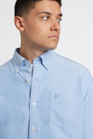 Camisas Ben Sherman Brighton Oxford Organic Azules | 546-XEBNPR