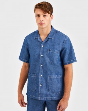 Camisas Ben Sherman Hastings Garment Dye Chambray Indigo | 302-XKBUQL