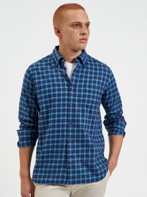 Camisas Ben Sherman House Tartan Twill Azul Marino | 210-BRQUZS