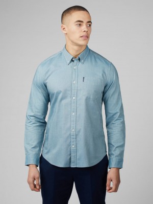 Camisas Ben Sherman Signature Oxford Turquesa | 648-GJMRAP