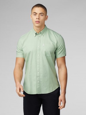 Camisas Ben Sherman Signature Short Sleeve Oxford Verde | 072-DIWUCB