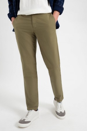 Pantalon Ben Sherman Beatnik Oxford Slim Taper Garment Dye Chino Verde Oliva Claro | 326-YJGOFA