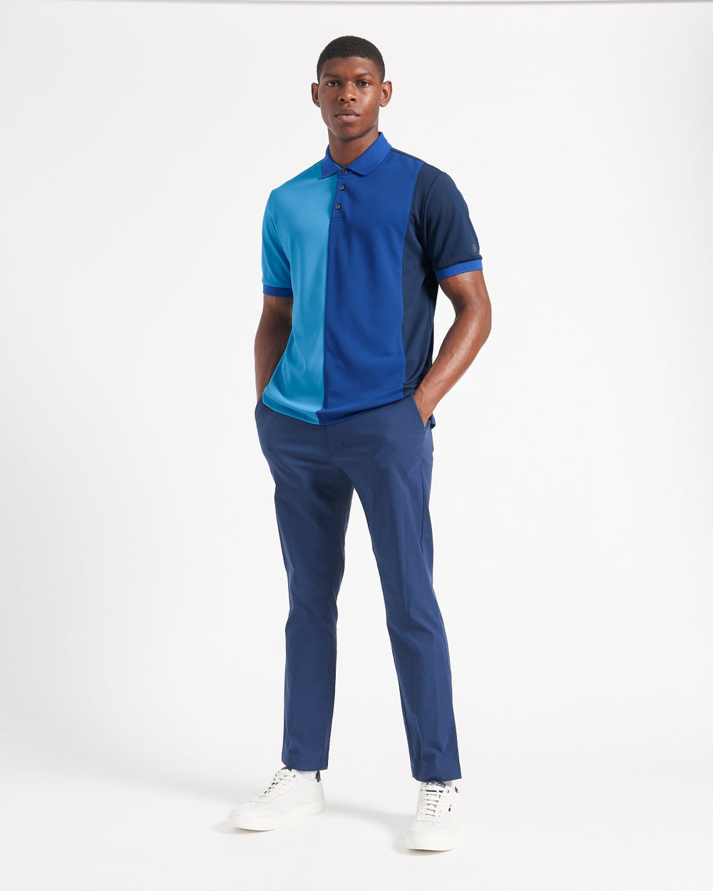 Camisa Polo Ben Sherman 360 Motion Stretch Colorblock Azules Azul Real | 730-KOQSND