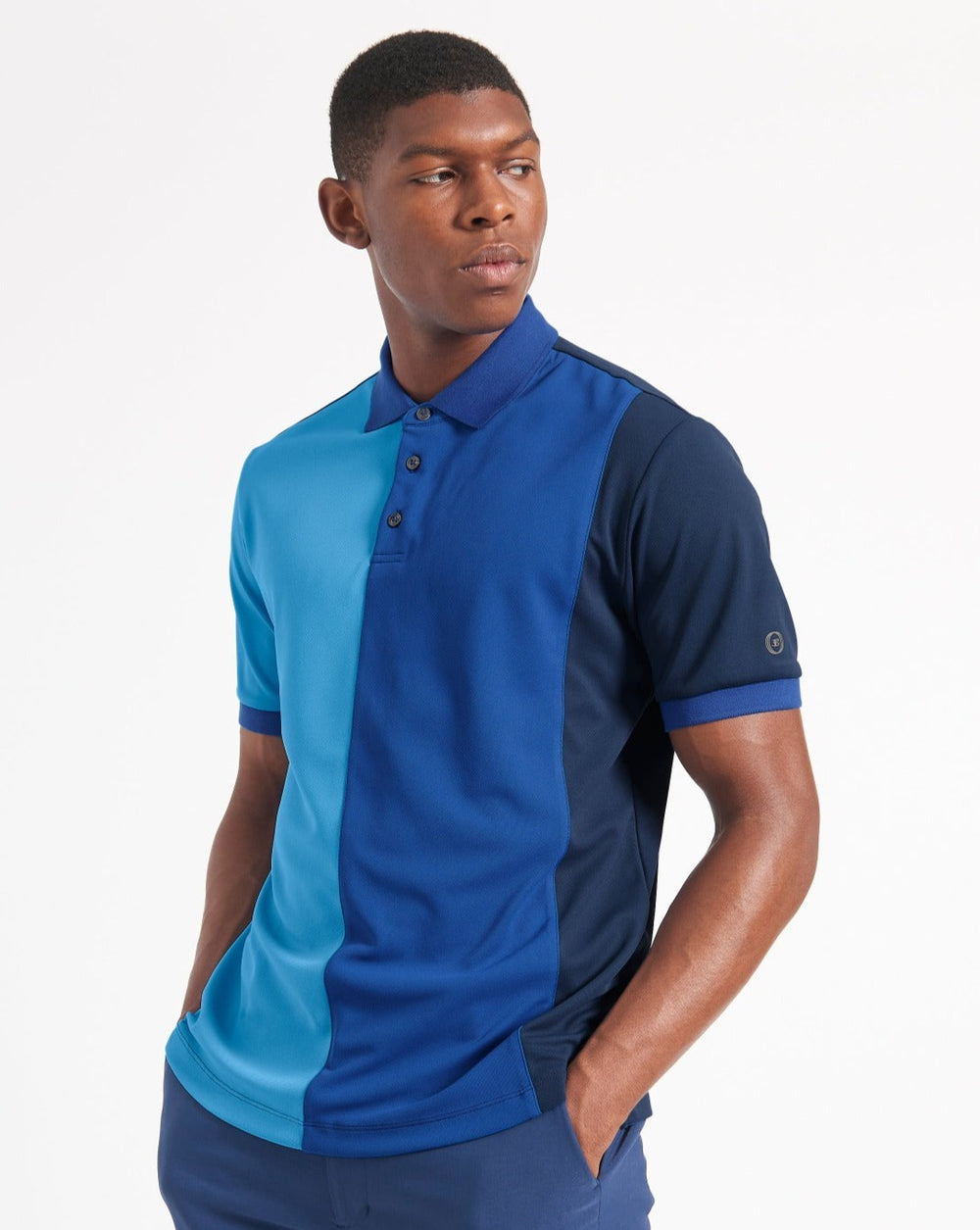 Camisa Polo Ben Sherman 360 Motion Stretch Colorblock Azules Azul Real | 730-KOQSND