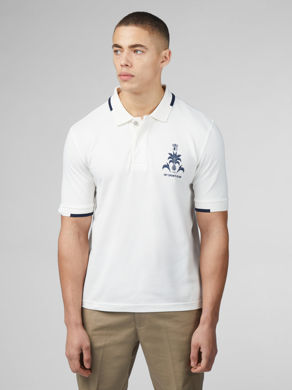 Camisa Polo Ben Sherman B by Ben Sherman Sports Club Embroidered Blancas | 258-QKCEUY