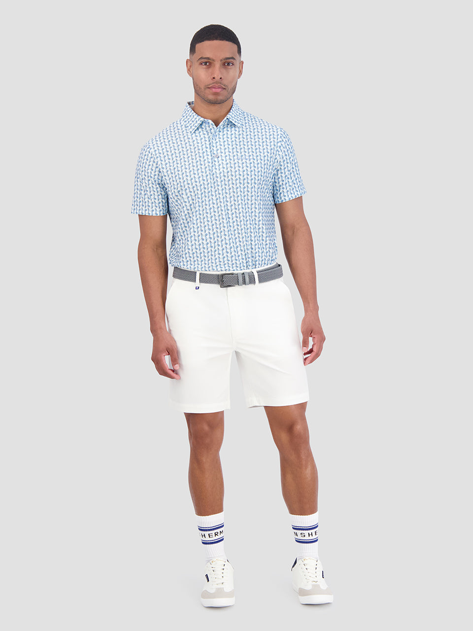 Camisa Polo Ben Sherman Bauhaus Geo Tech Jersey Sports Fit Azules | 625-MZAQXJ