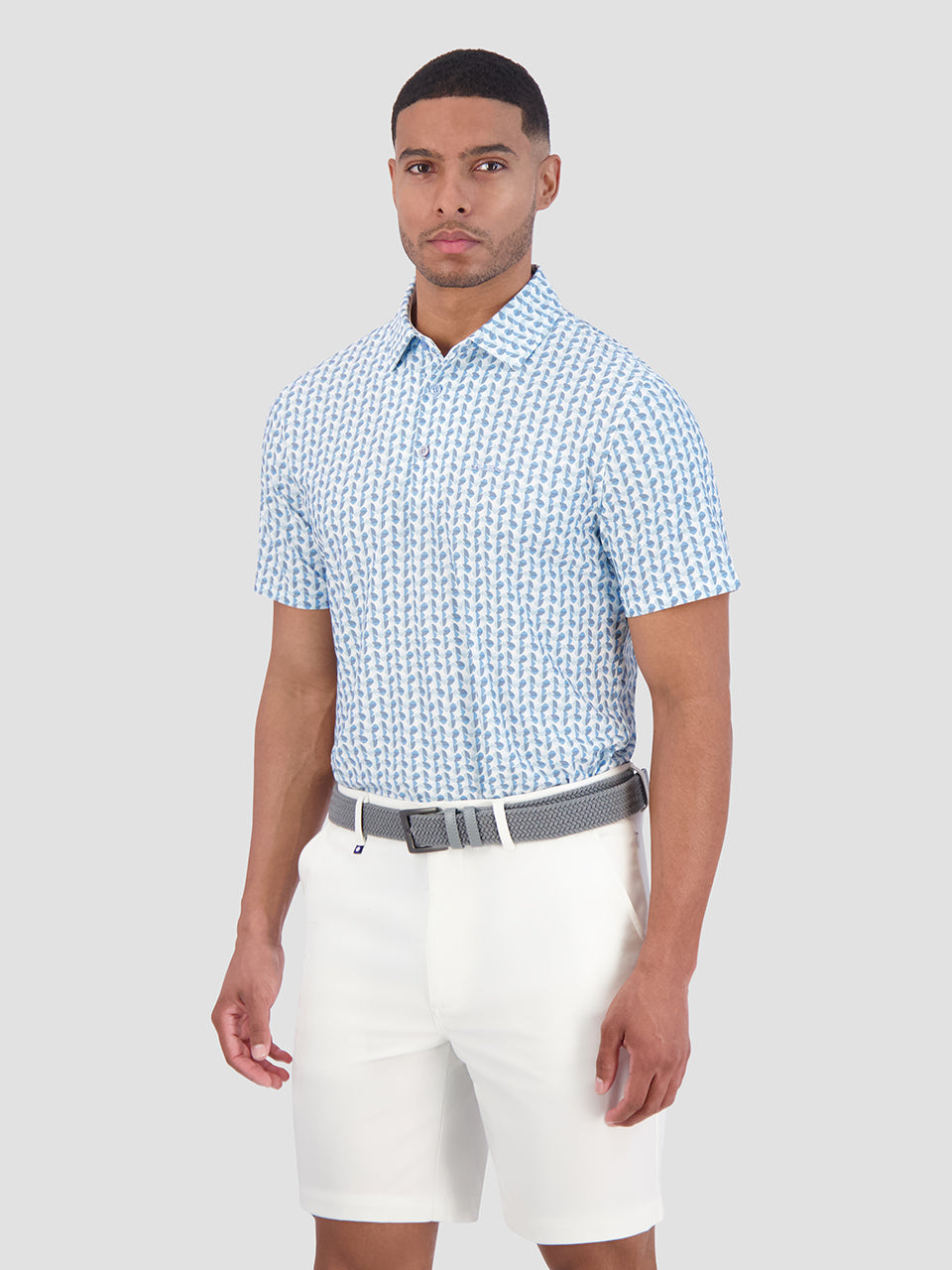 Camisa Polo Ben Sherman Bauhaus Geo Tech Jersey Sports Fit Azules | 625-MZAQXJ