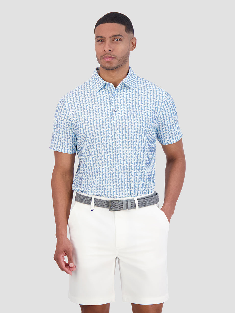 Camisa Polo Ben Sherman Bauhaus Geo Tech Jersey Sports Fit Azules | 625-MZAQXJ