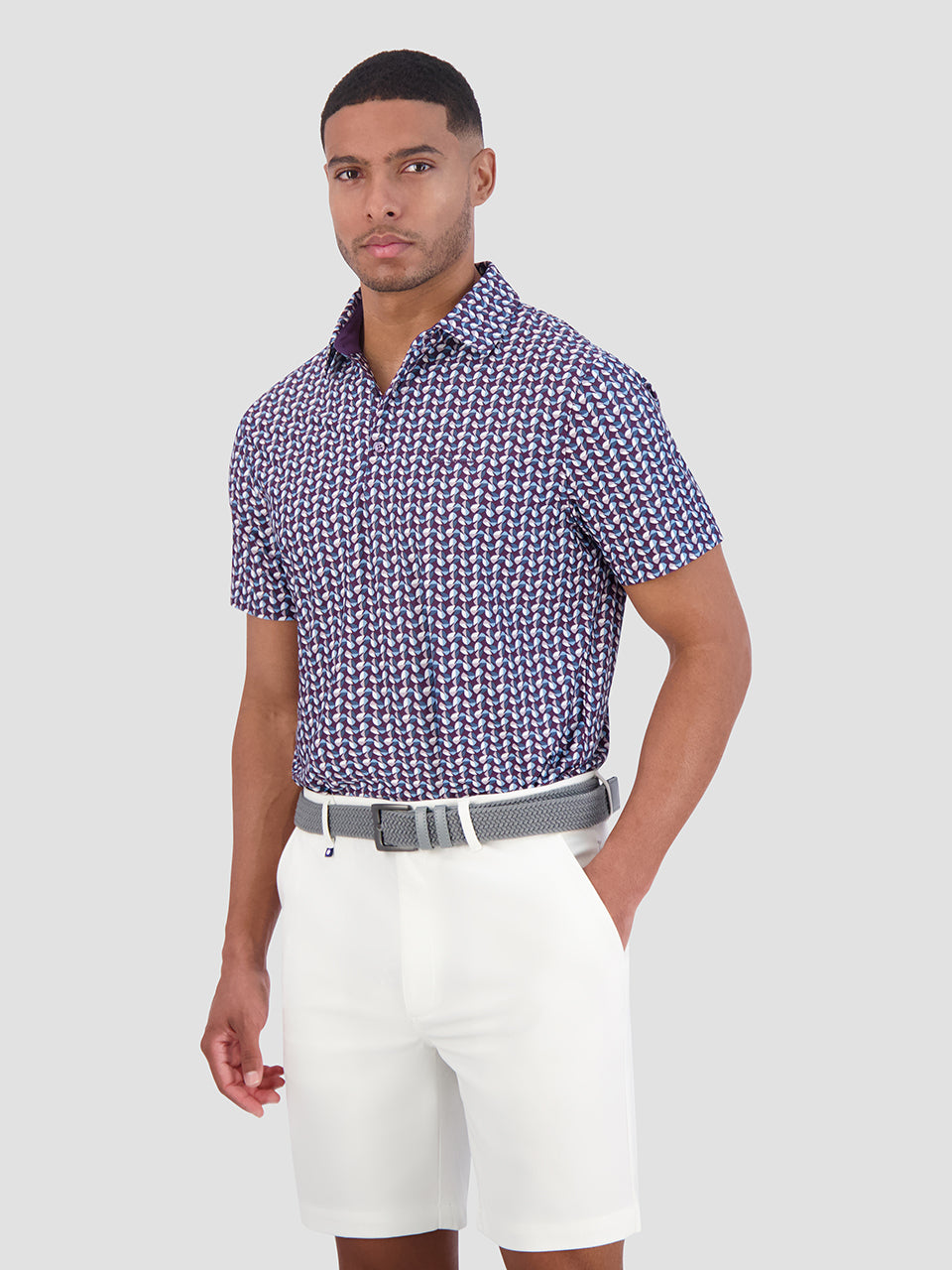 Camisa Polo Ben Sherman Bauhaus Geo Tech Jersey Sports Fit Moradas | 025-YMHURI