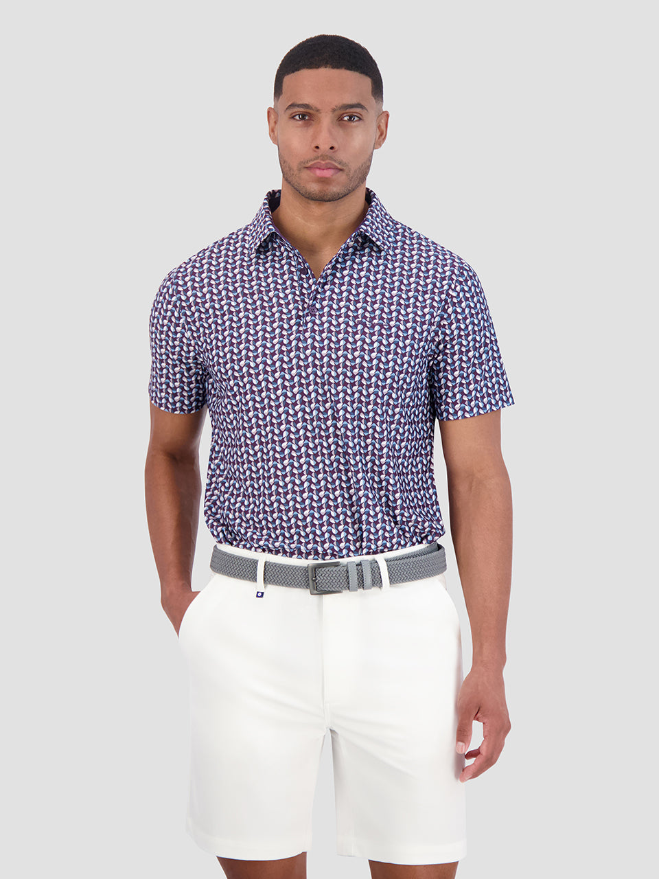 Camisa Polo Ben Sherman Bauhaus Geo Tech Jersey Sports Fit Moradas | 025-YMHURI