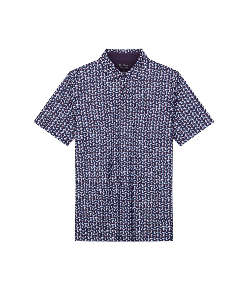 Camisa Polo Ben Sherman Bauhaus Geo Tech Jersey Sports Fit Moradas | 025-YMHURI