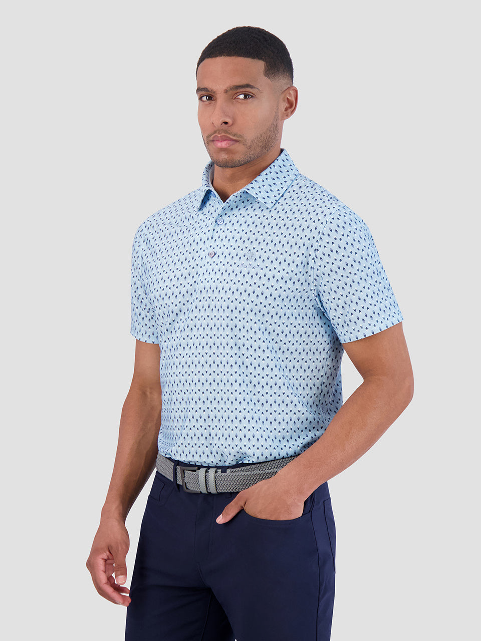 Camisa Polo Ben Sherman Chequerboard Geo Azules | 538-LPUQRN