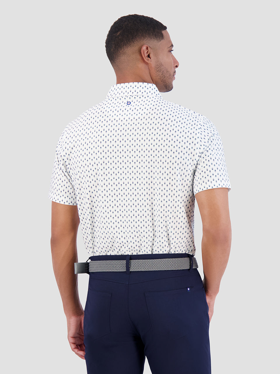 Camisa Polo Ben Sherman Chequerboard Geo Blancas | 817-QLIJPX