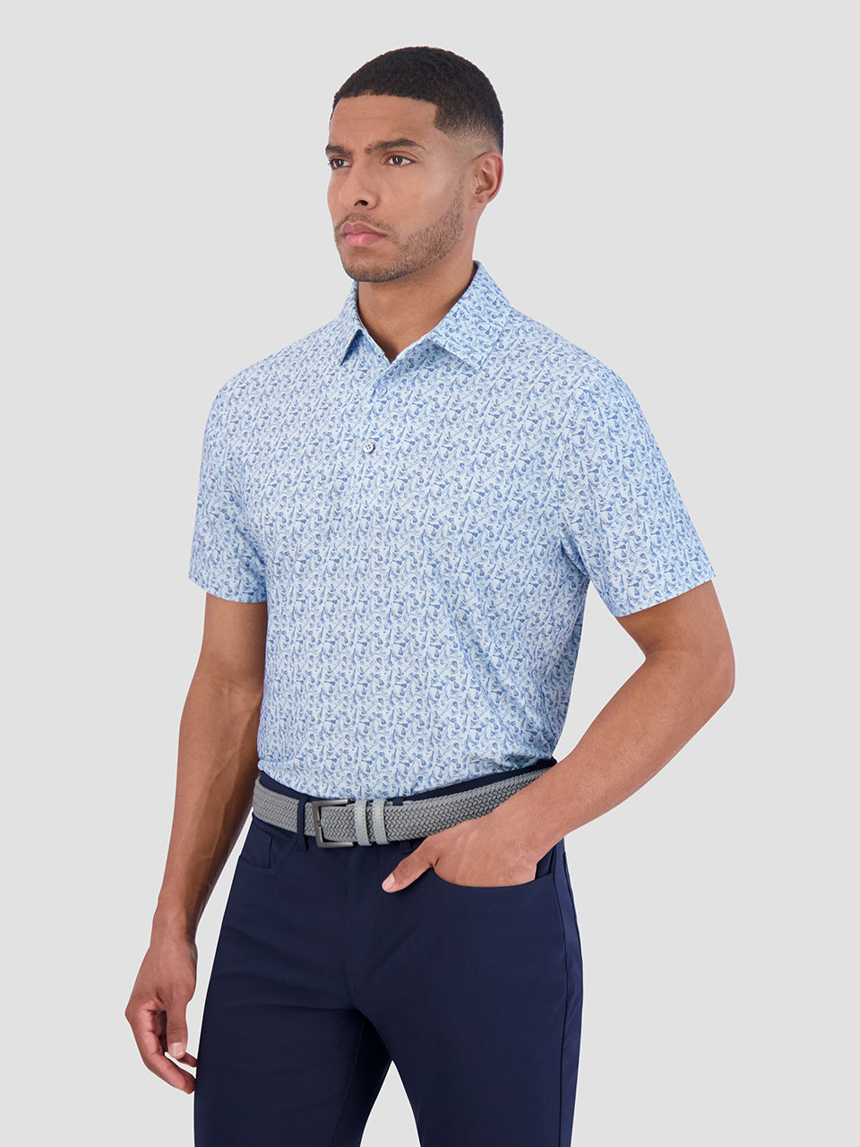 Camisa Polo Ben Sherman Mini Guitar Tech Jersey Sports Fit Azules | 936-DZYCMJ