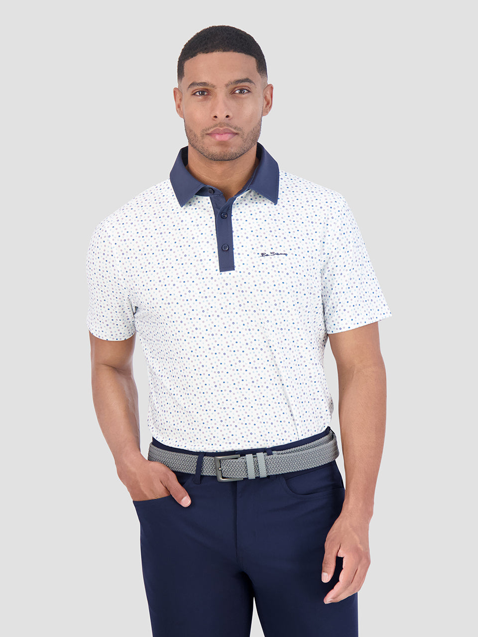 Camisa Polo Ben Sherman Polka Dots Tech Jersey Sports Fit Blancas | 087-EKVMCU