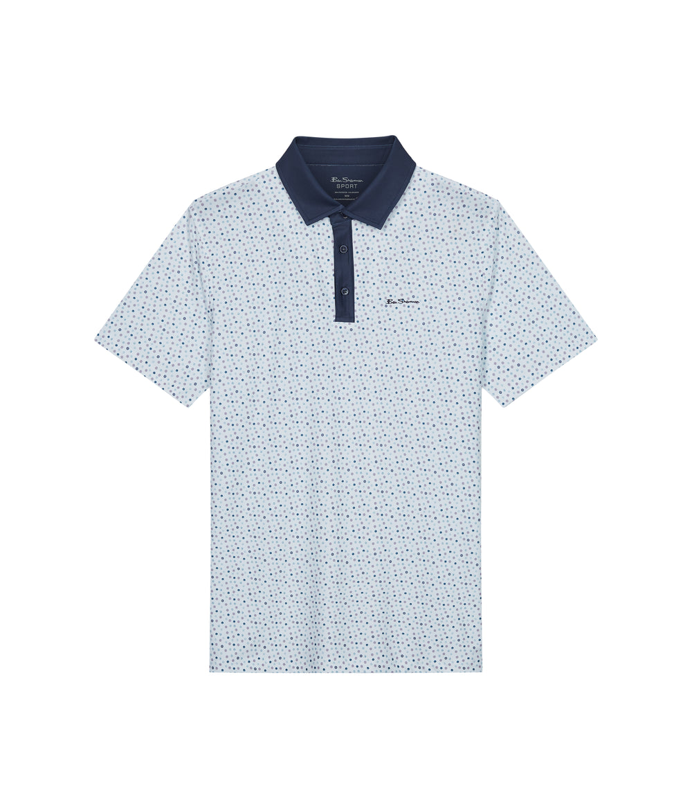 Camisa Polo Ben Sherman Polka Dots Tech Jersey Sports Fit Blancas | 087-EKVMCU