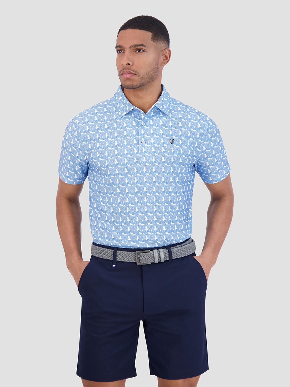 Camisa Polo Ben Sherman Psychedelic Helmet Tech Jersey Sports Fit Azules | 935-ONTAXQ