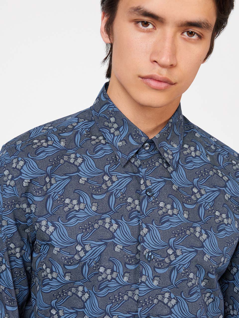 Camisas Ben Sherman Art Nouveau Floral Azul Marino | 095-PVCXBU