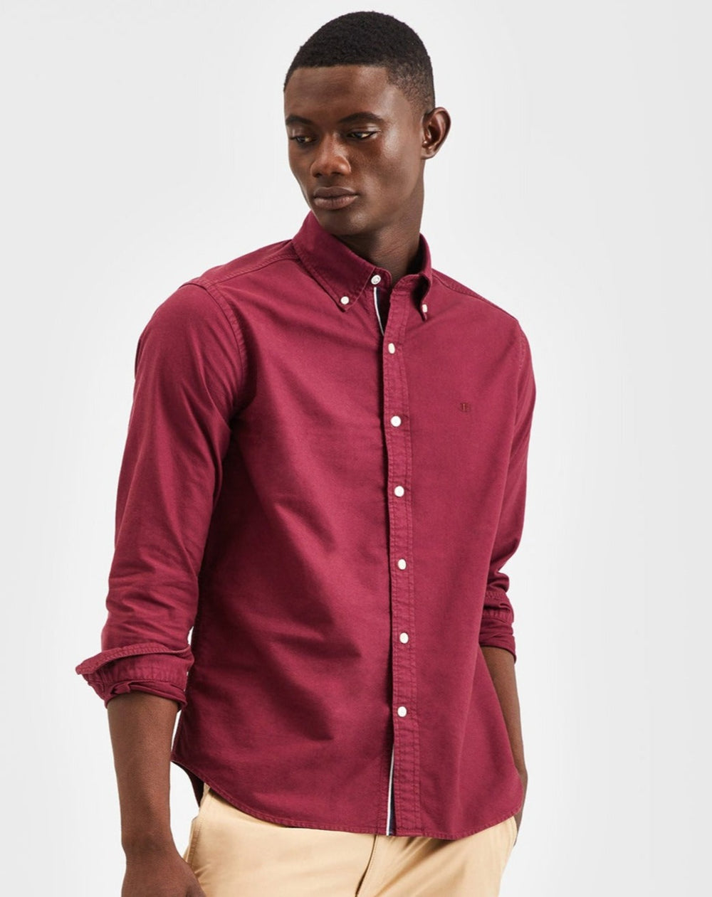 Camisas Ben Sherman Beatnik Oxford Garment Dye Burdeos | 412-XUFCSV