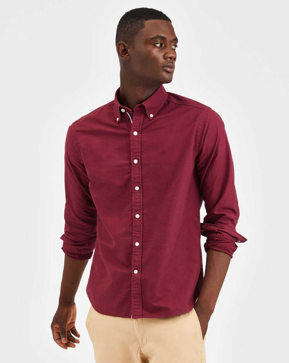 Camisas Ben Sherman Beatnik Oxford Garment Dye Burdeos | 412-XUFCSV