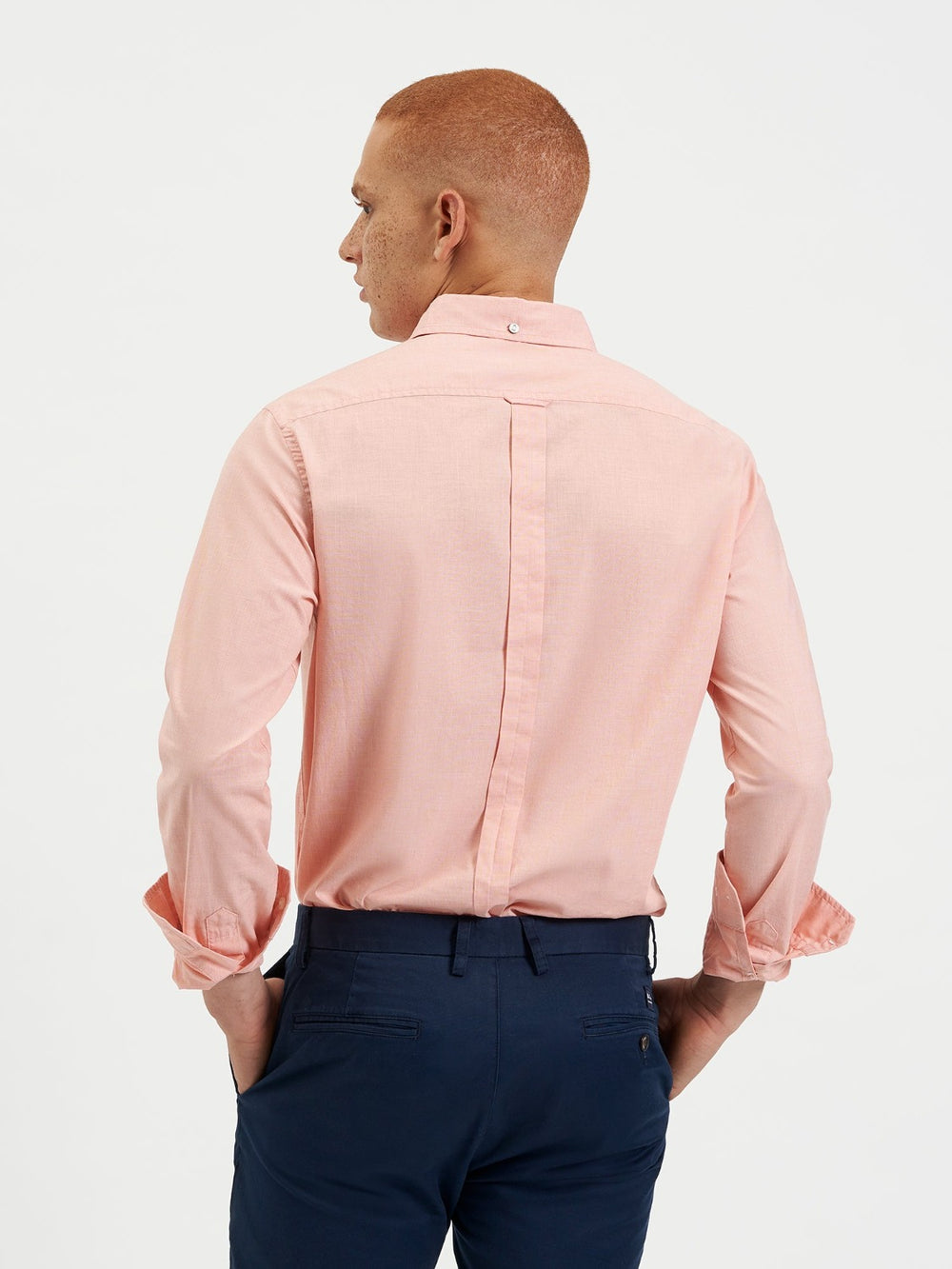 Camisas Ben Sherman Beatnik Wash Long-Sleeve Naranjas | 541-LGZFNH