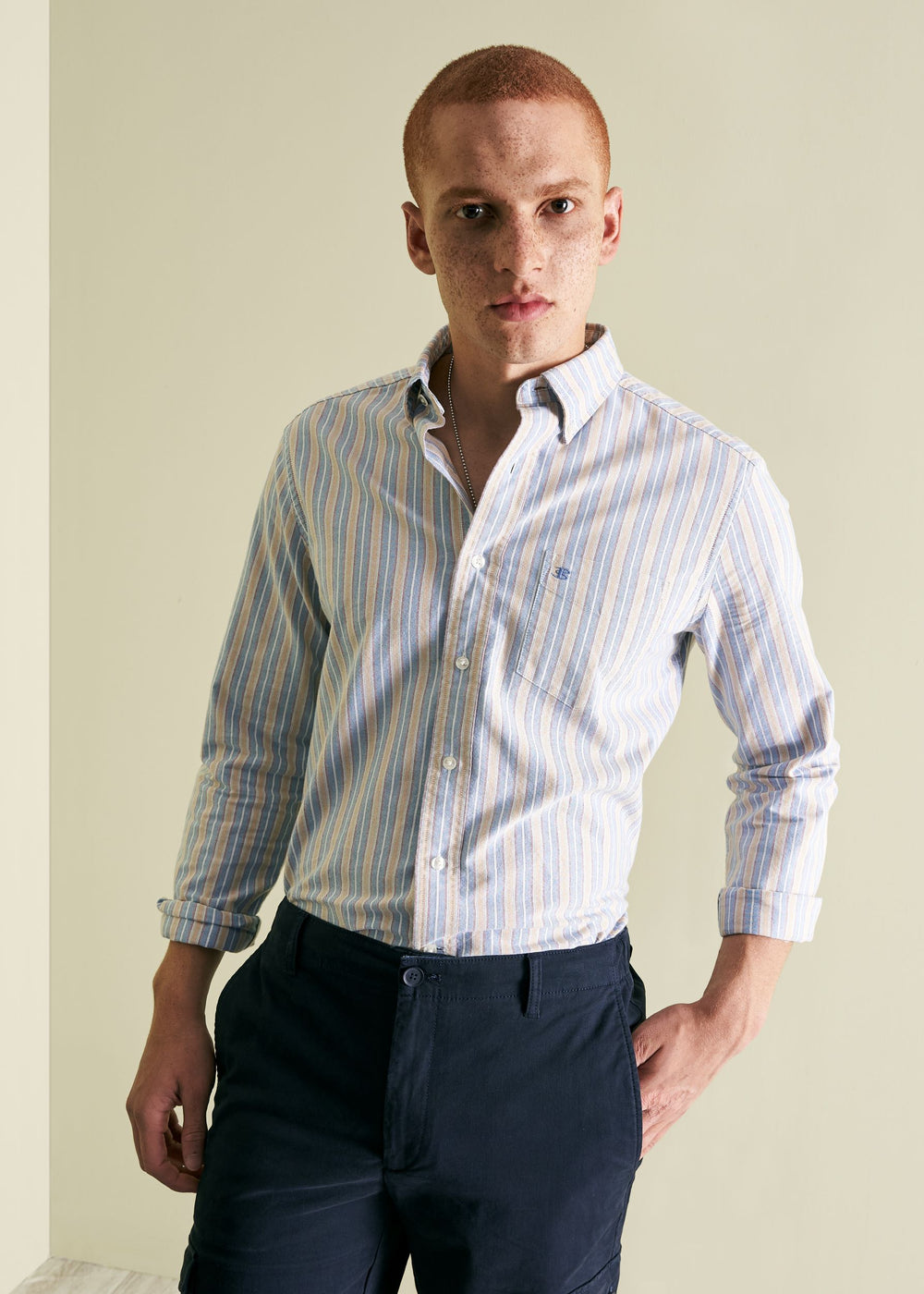 Camisas Ben Sherman Brighton Oxford Organic Azules Multicolor | 916-IYHGMA