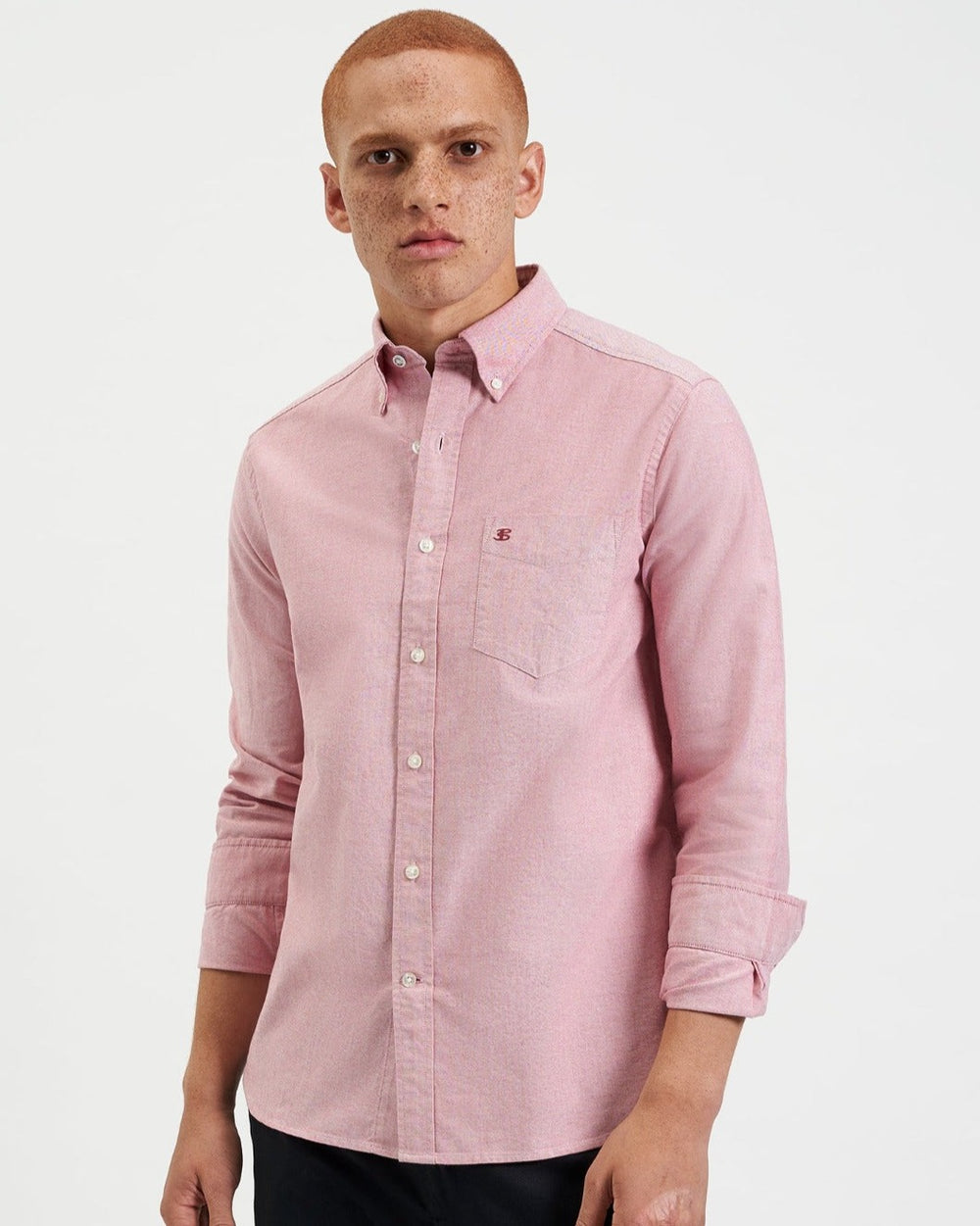 Camisas Ben Sherman Brighton Oxford Organic Rojas Claro | 856-BXAVQM