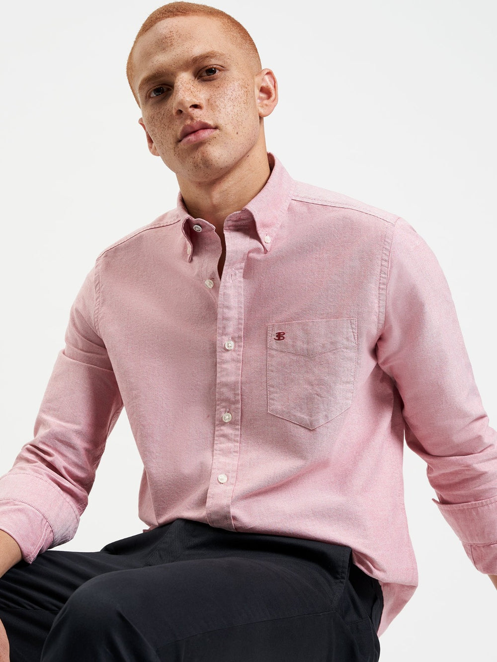 Camisas Ben Sherman Brighton Oxford Organic Rojas Claro | 856-BXAVQM