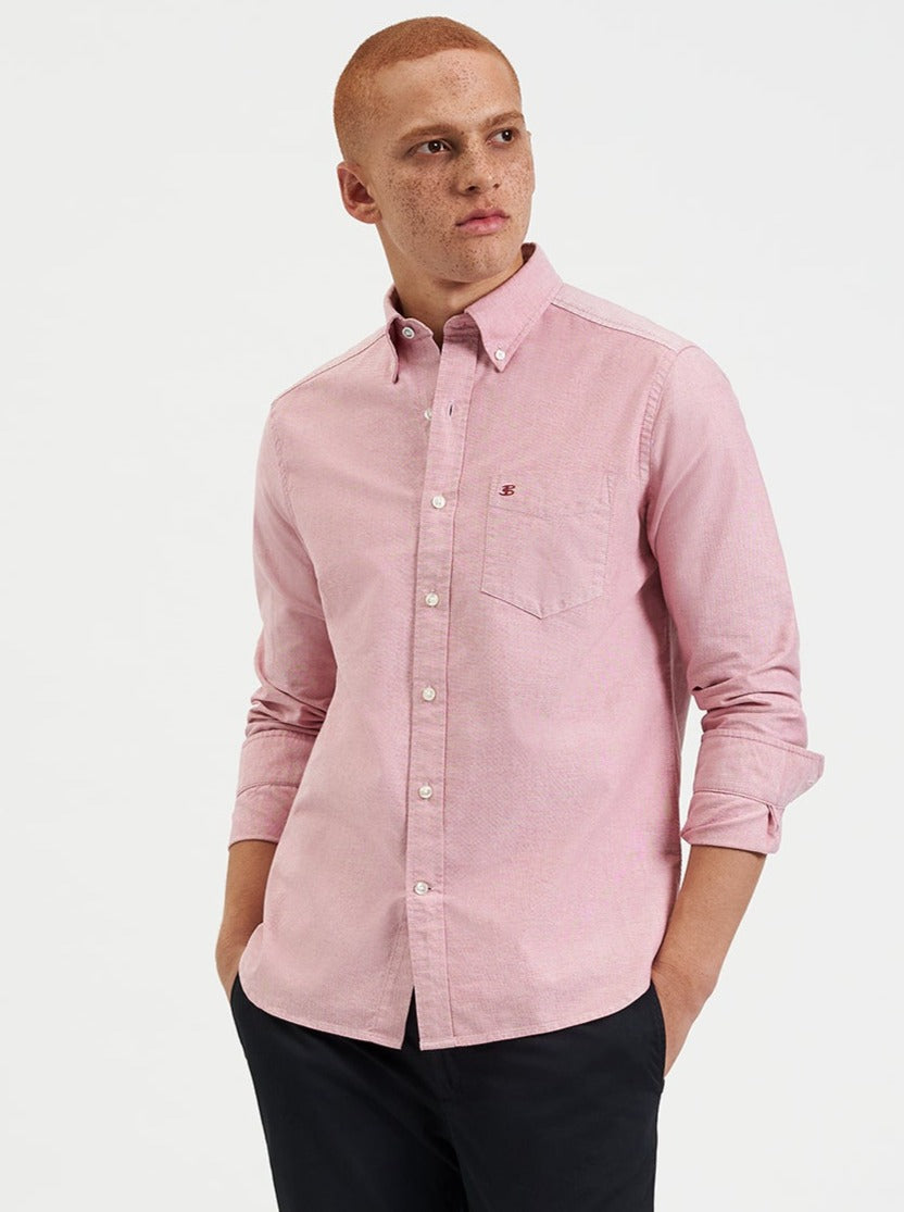 Camisas Ben Sherman Brighton Oxford Organic Rojas Claro | 856-BXAVQM