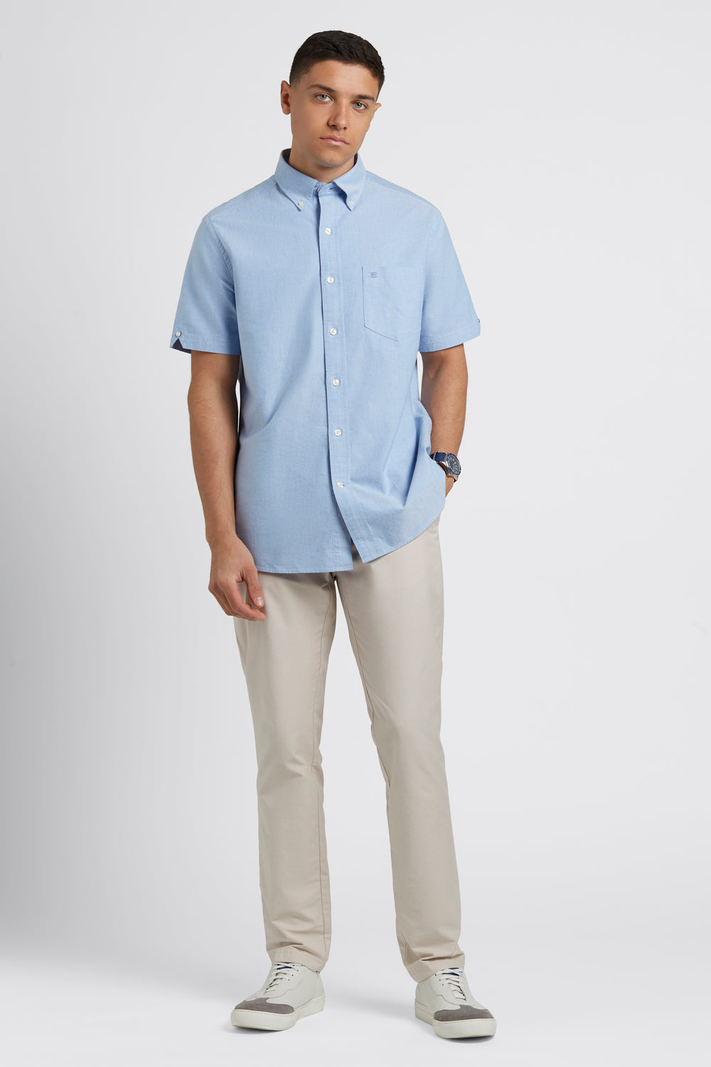 Camisas Ben Sherman Brighton Oxford Organic Azules | 762-EFLCGM