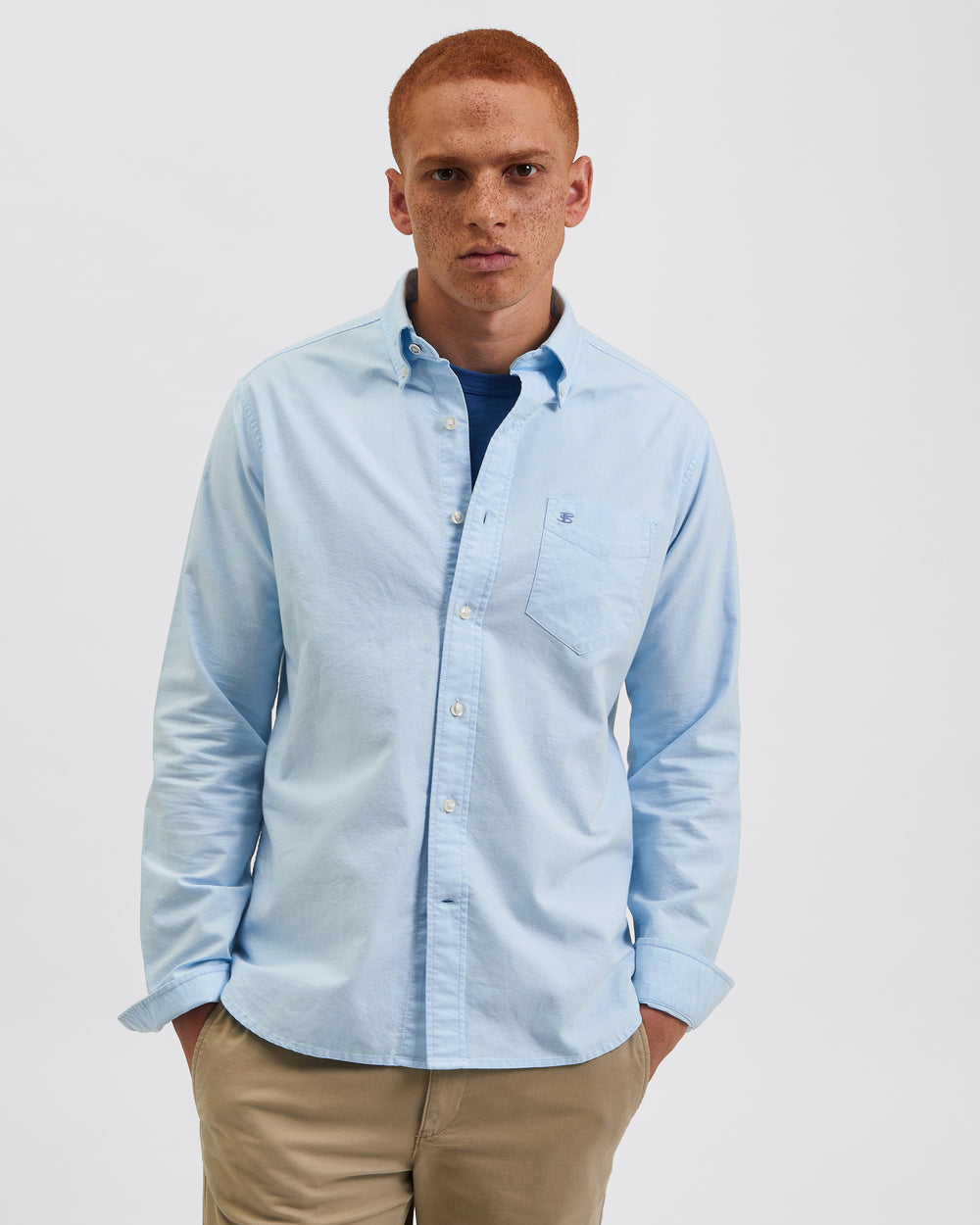 Camisas Ben Sherman Brighton Oxford Organic Azules | 356-KVJQYW