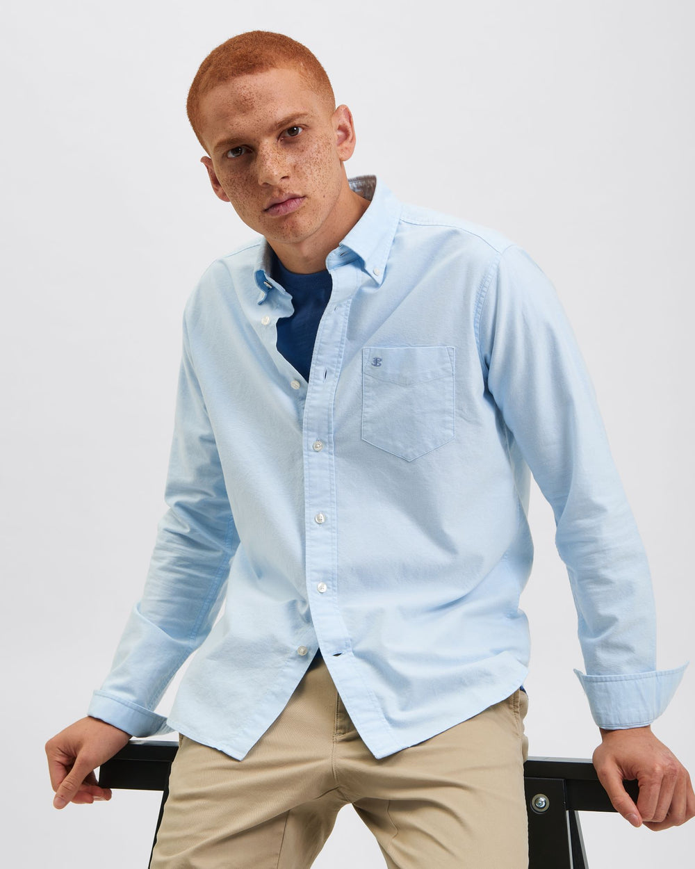 Camisas Ben Sherman Brighton Oxford Organic Azules | 356-KVJQYW