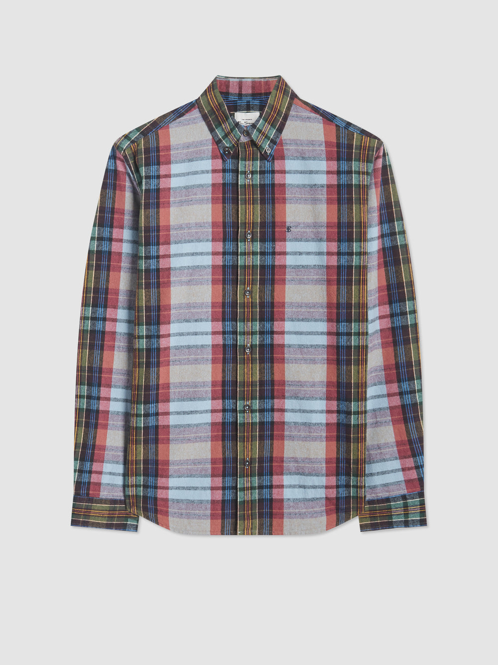 Camisas Ben Sherman Brushed Multicolour Check Oxford Azules | 592-WEHVKM