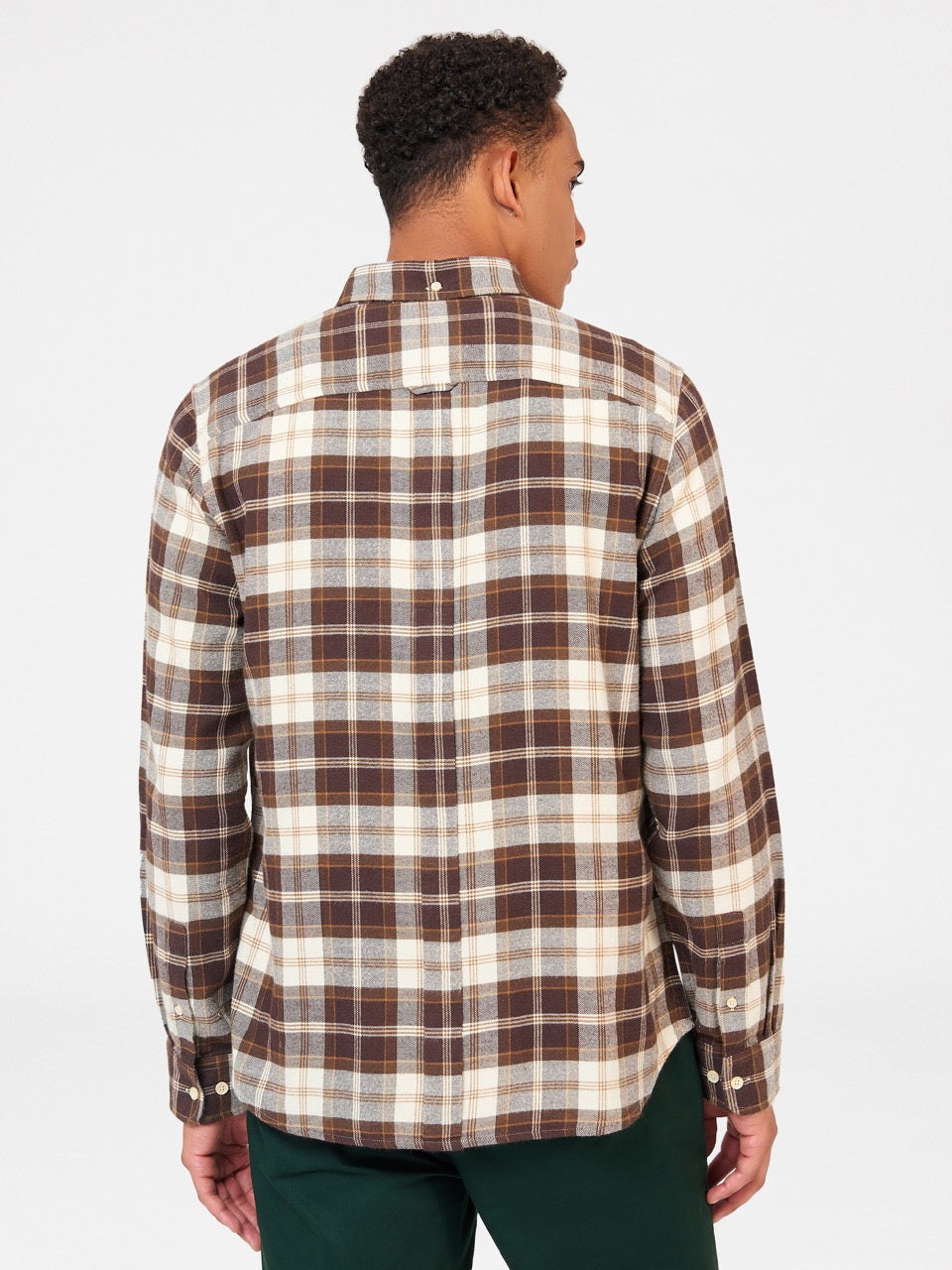 Camisas Ben Sherman Brushed Plain Check Chocolate | 615-DGTHNP