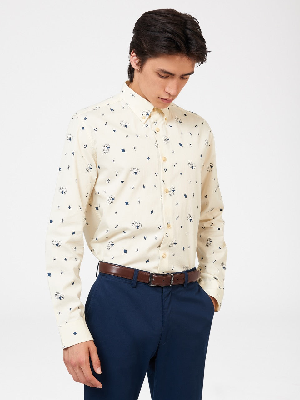 Camisas Ben Sherman Conversational Icon Blancas | 521-FOPQKN