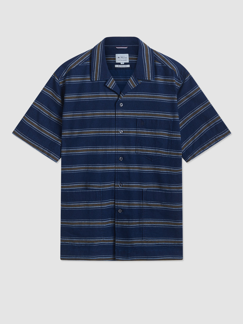 Camisas Ben Sherman Dalston Blues Lightweight Stripe Indigo | 381-AYHXBW