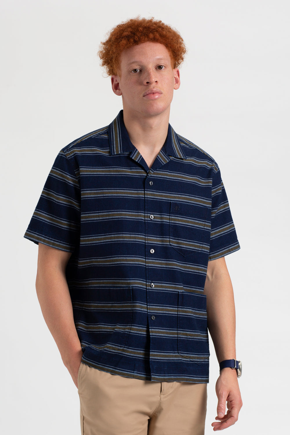 Camisas Ben Sherman Dalston Blues Lightweight Stripe Indigo | 381-AYHXBW