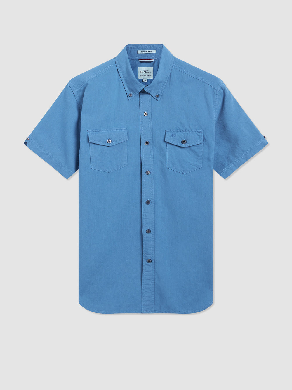 Camisas Ben Sherman Garment Dye Linen Azules | 493-DMJNVZ