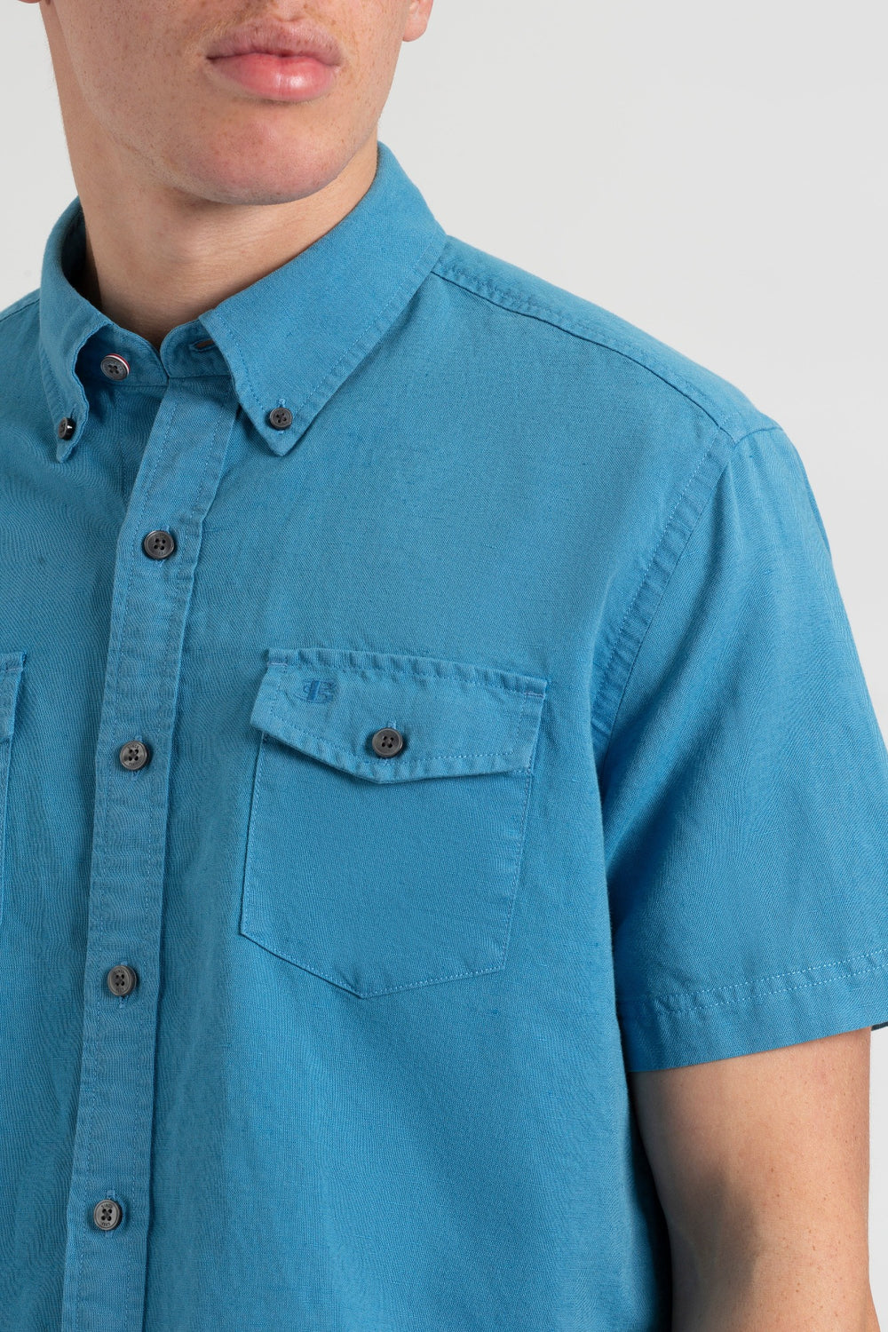 Camisas Ben Sherman Garment Dye Linen Azules | 493-DMJNVZ