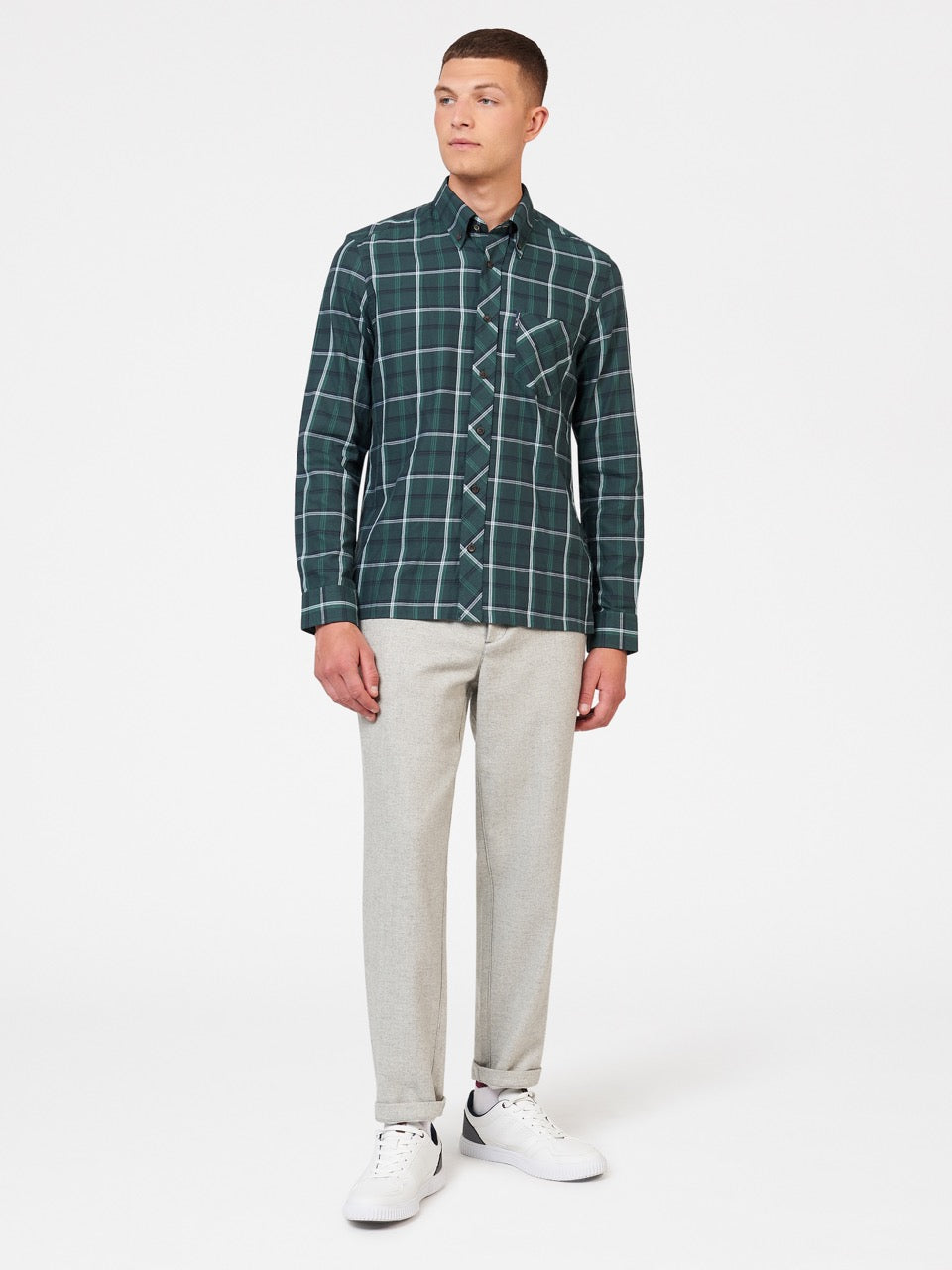 Camisas Ben Sherman Grid Check Verde | 789-DJIWLX