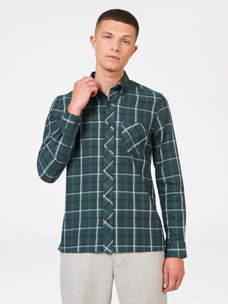 Camisas Ben Sherman Grid Check Verde | 789-DJIWLX