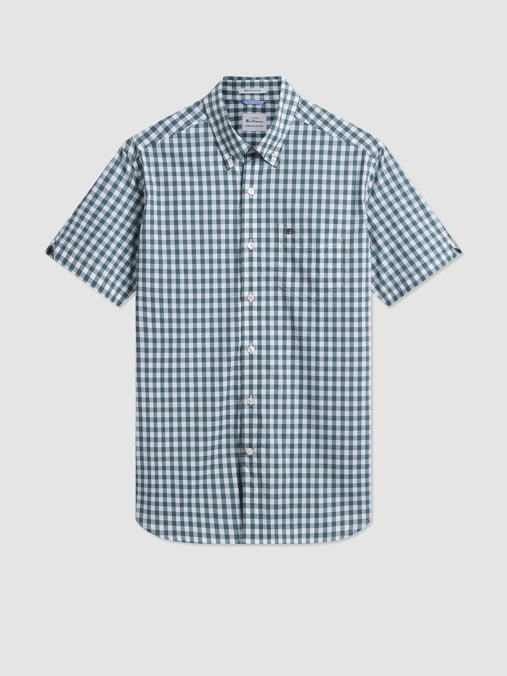 Camisas Ben Sherman House Poplin Gingham Verde Oliva | 382-FDLYCB