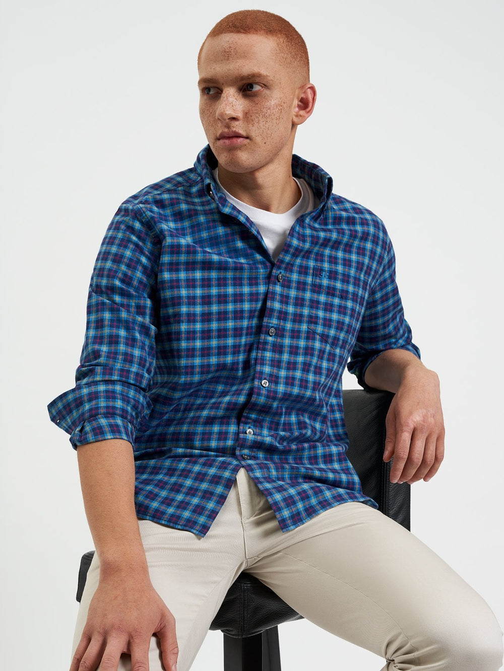 Camisas Ben Sherman House Tartan Twill Azul Marino | 210-BRQUZS