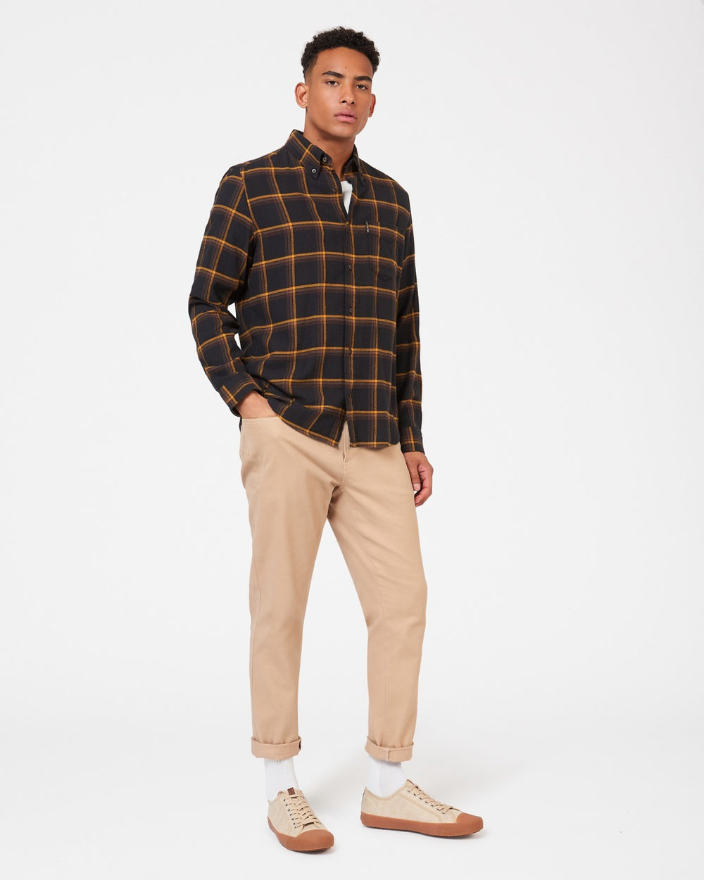 Camisas Ben Sherman Oversized Brushed Check Negras | 895-IDPORZ