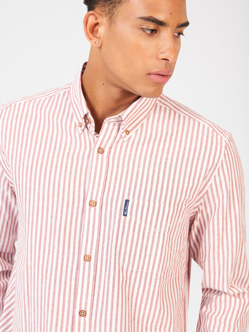 Camisas Ben Sherman Recycled Cotton Oxford Stripe Naranjas | 492-PKURNJ