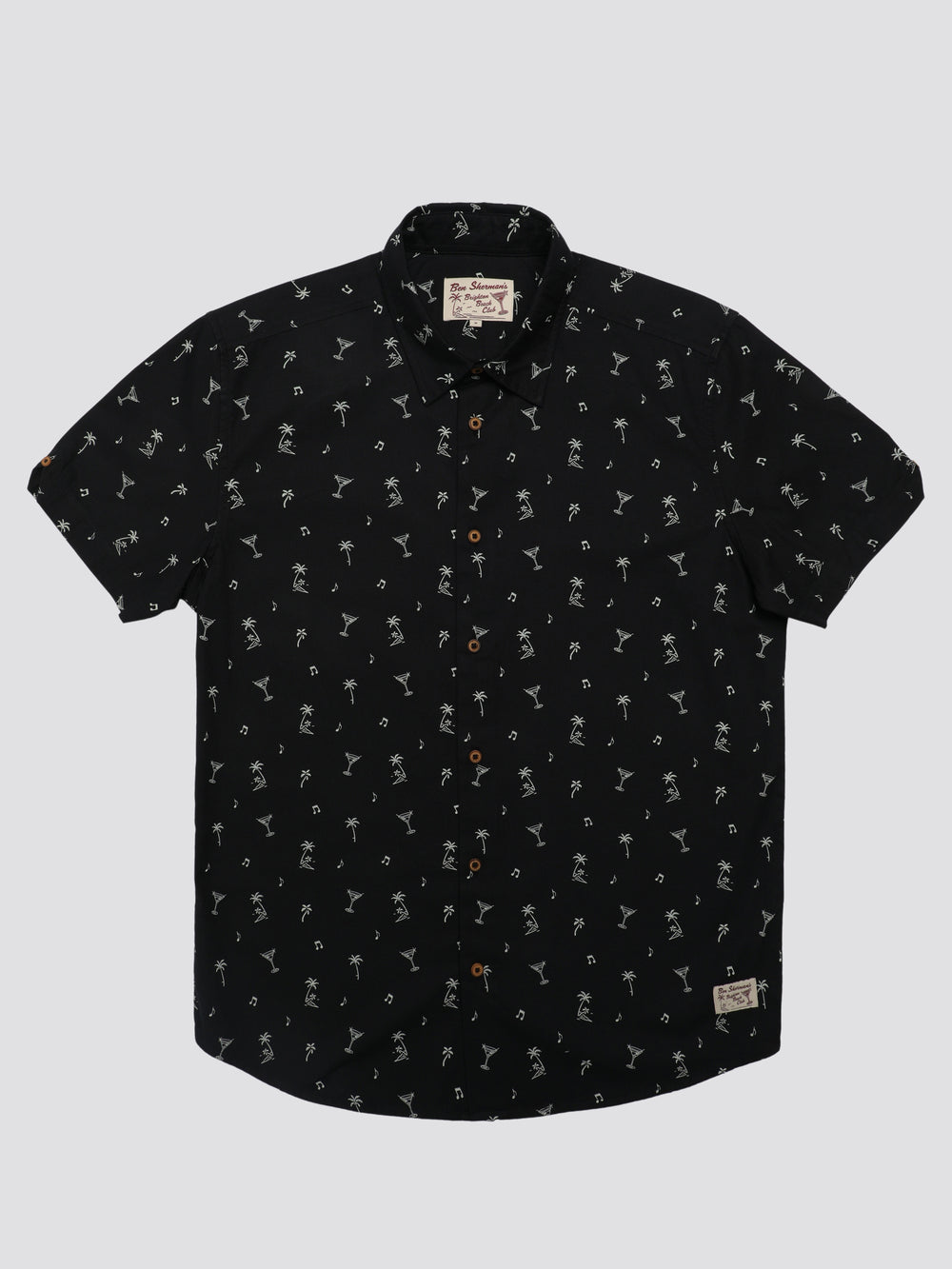 Camisas Ben Sherman Scattered Negras | 534-WHBFXJ